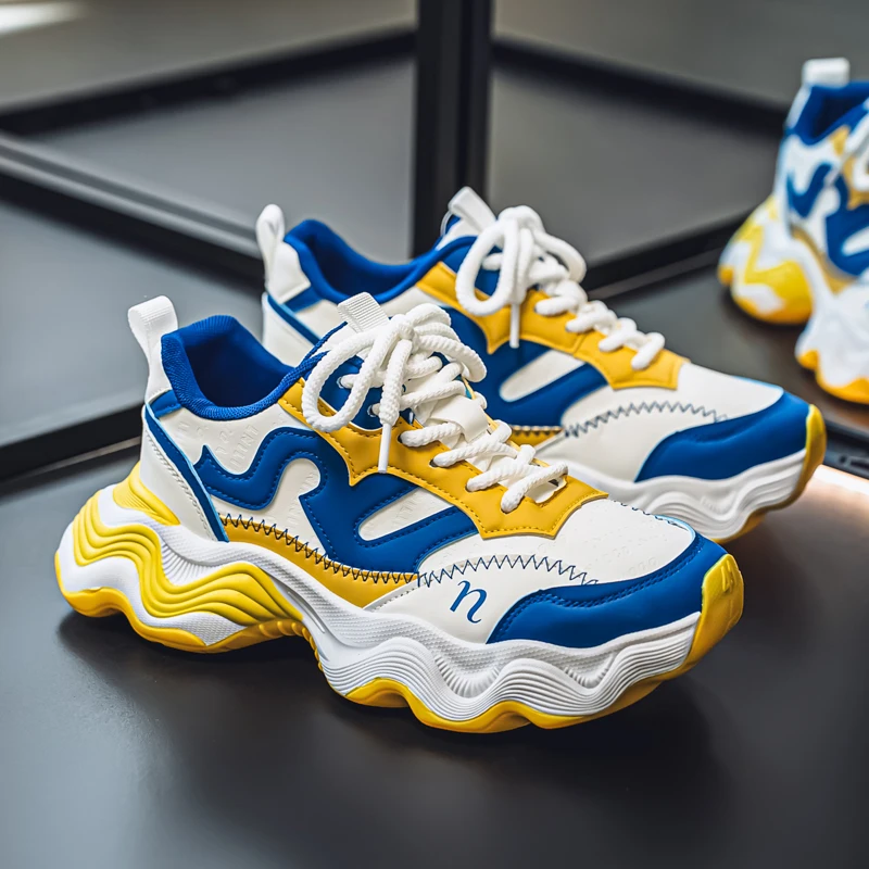Men's Shoes Sneakers Lace Up 2026 New Spring Breathable Casual Sneakers Leisure Soled Comfort Non Slip Outdoor Running Shoes