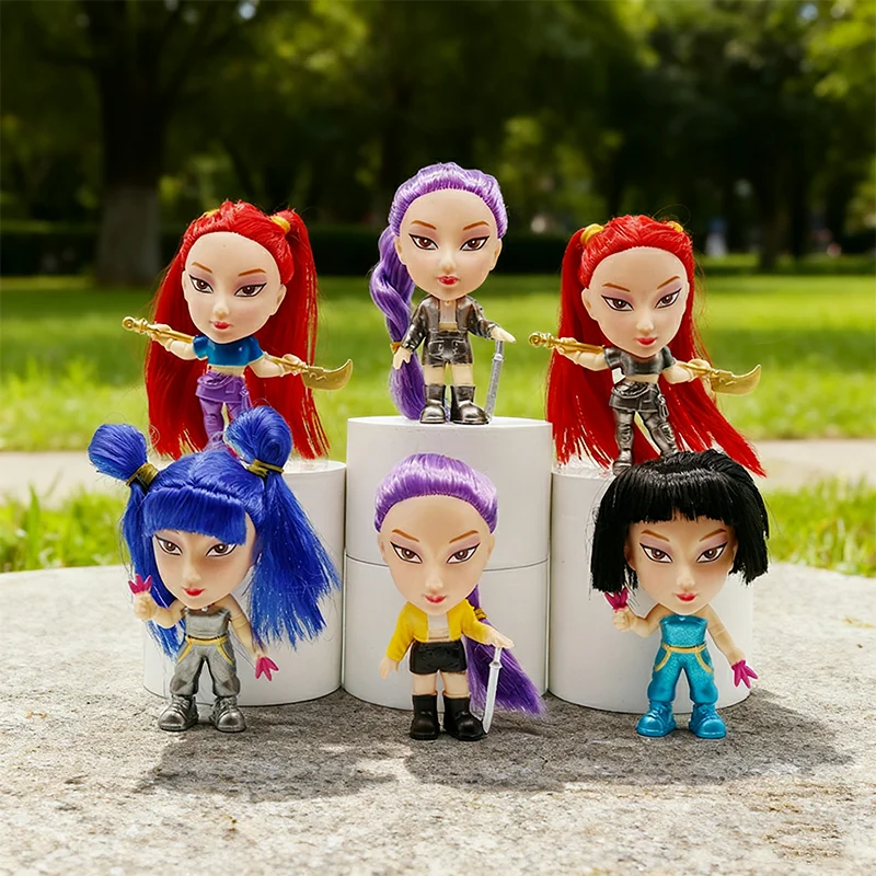 Nuevo 6 uds figura de cazadores de demonios de Anime Rumis Miras Zoeys tigre juguete decoración de escritorio estatuas ornamento regalo de cumpleaños para chico