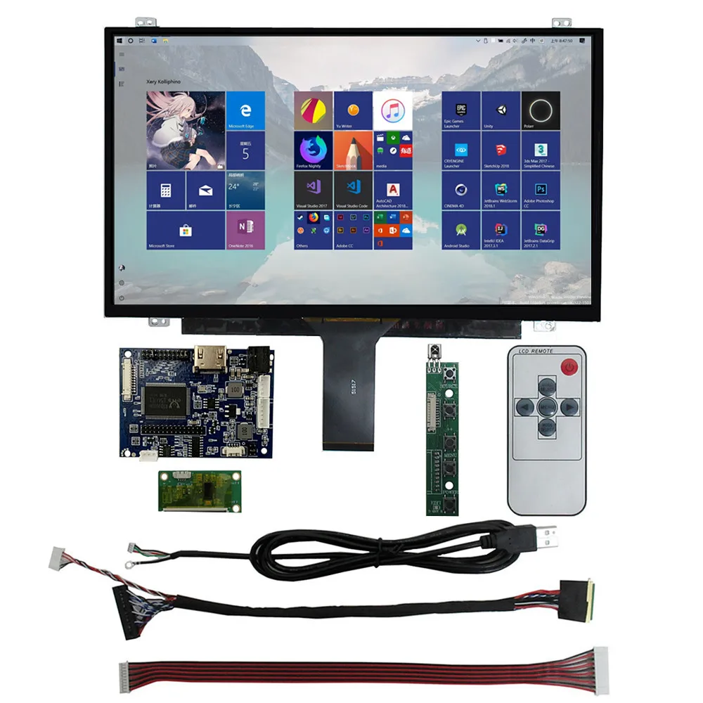 

14-дюймовый ЖК-экран 1600*900, плата драйвера, емкостный сенсорный HDMI-монитор для Raspberry Pi, дополнительный экран компьютера