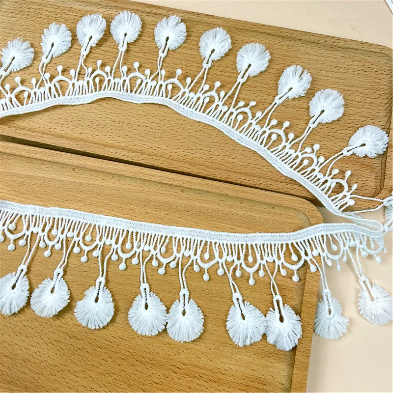 7cm di larghezza bianco nappa di alta qualità appeso orecchio tessuto per la casa forniture accessori in pizzo