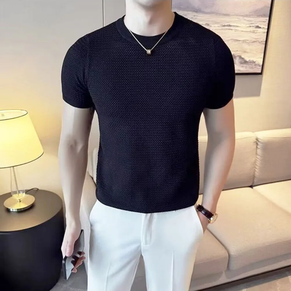 

New Men's Business Casual Short Sleeved Solid Color POLO Shirt Fashion Breathable Comfortable Summer Versatile Men's Polo Shirt