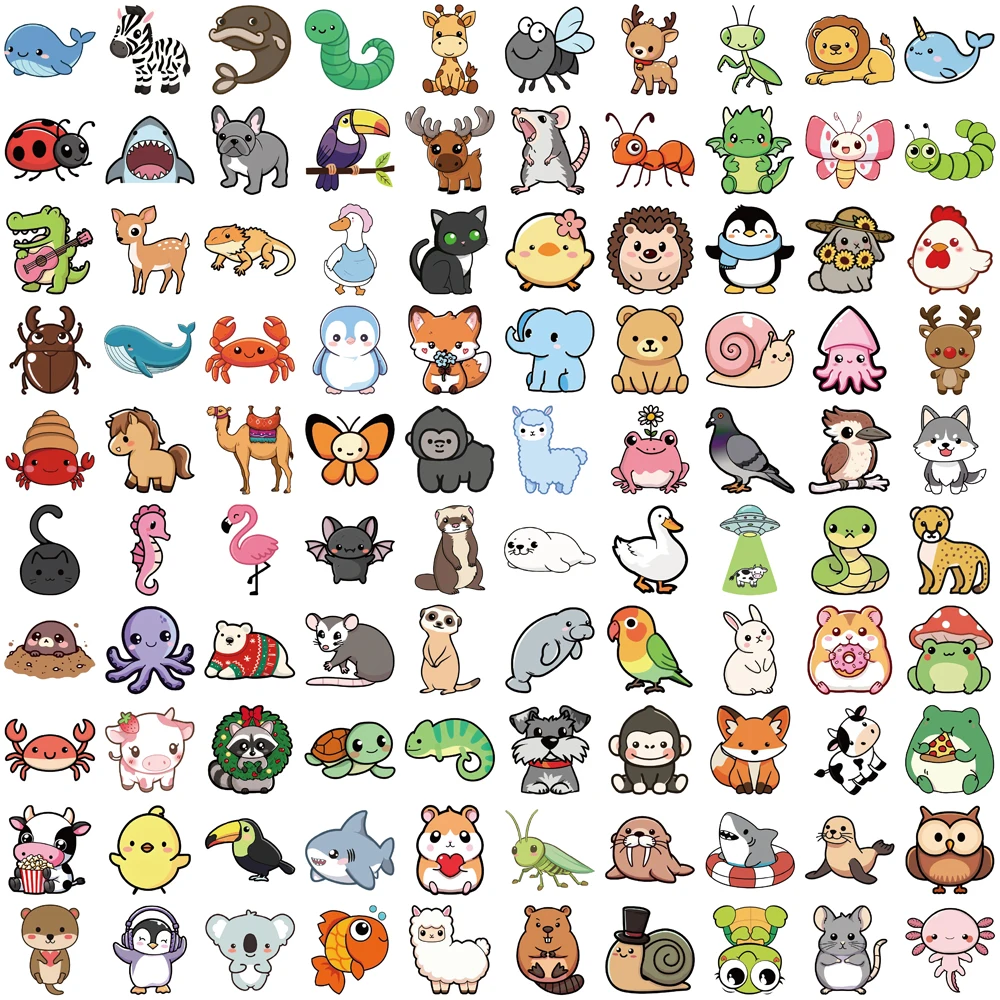 100/200PCS Animal Sticker Retro Landschap DIY Telefoon Gitaar Laptop Bagage Notebook Festival Gitaren Meer Waterdichte Sticker