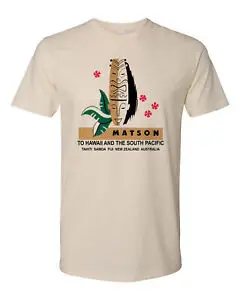 Retro Tiki tee T Shirt Bar Restaurant Mug Rum Polynesian Matson Airlines Samoa  Tees Cotton Luxury brand vintage oversized