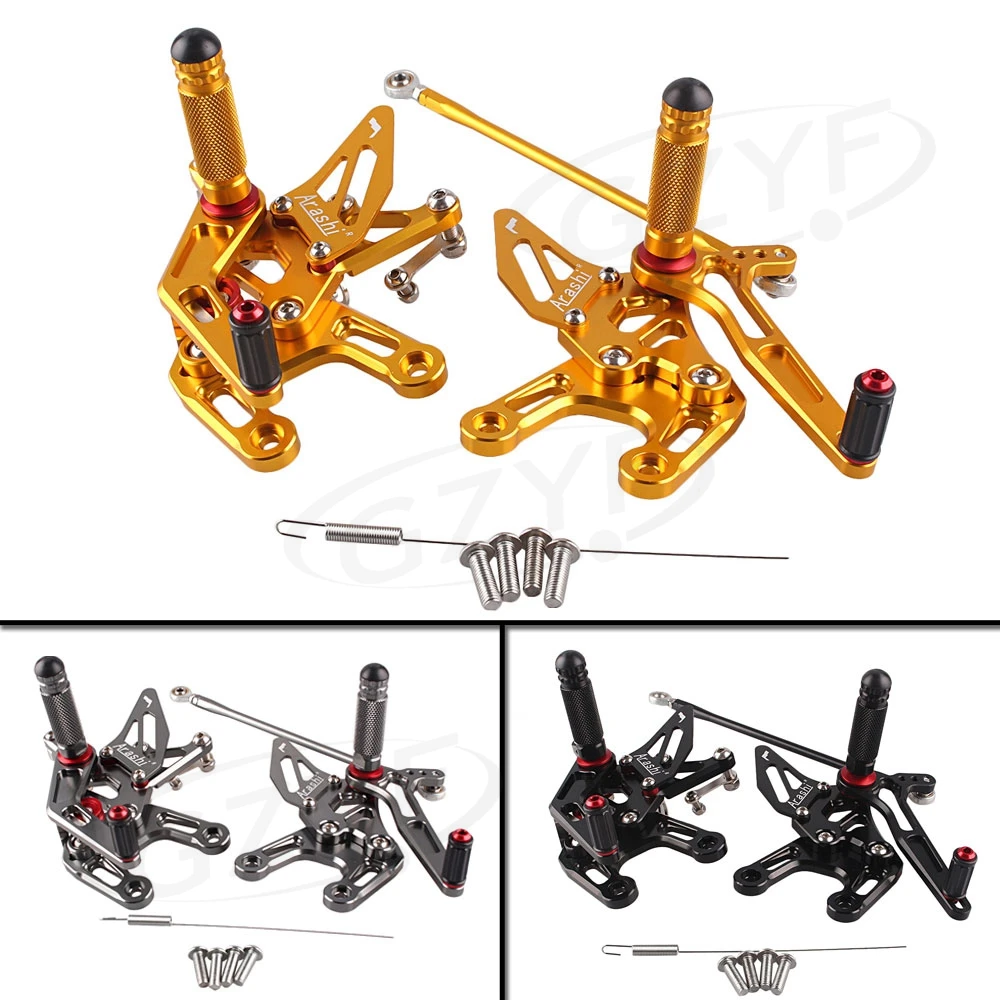 CNC Adjustment Rider Rearset Foot Pegs Pedals Footpeg for Kawasaki Ninja ZX10R 2008 2009 2010 Aluminum