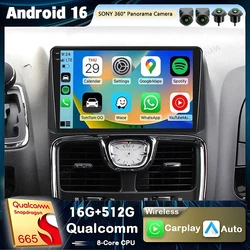 Android 16 Carplay Car Radio For Chrysler Grand Voyager 5 For Dodge Grand Caravan 2008 2011-2020 GPS Multimedia Stereo Head Unit