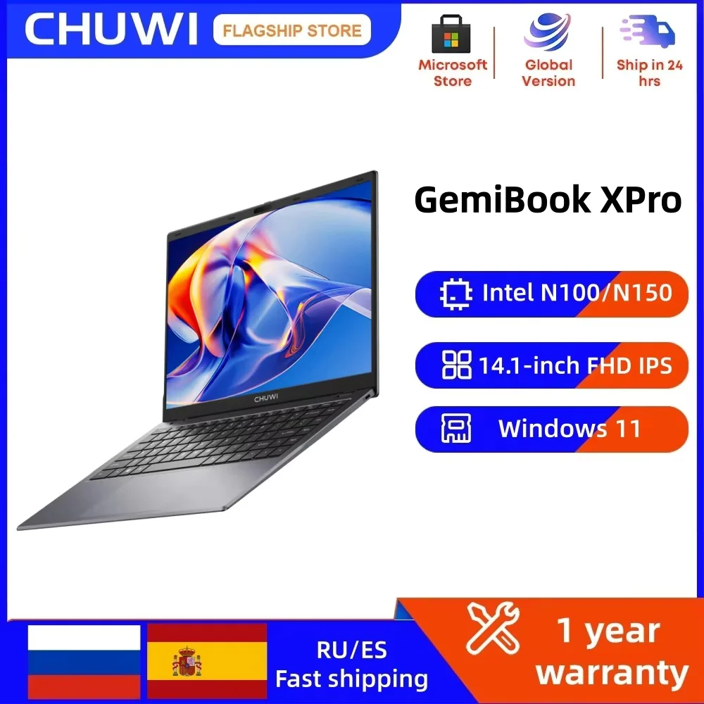 CHUWI GemiBook XPro ノートパソコン Intel N150 14.1インチ 16GB RAM 512GB SSD Windows 11搭載 インテル Alder Lake クアッドコアCPU