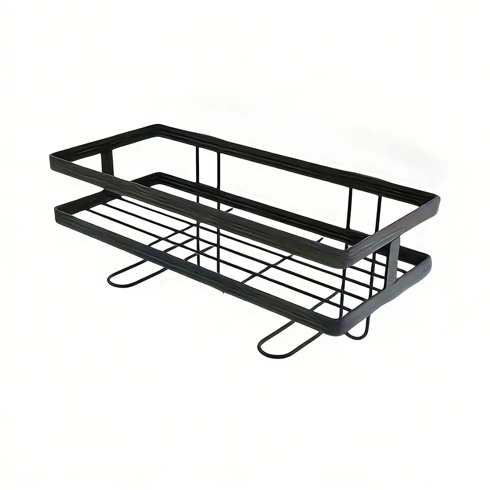 1Pcs Durable Non Perforated Toilet Storage Rack Multifunctional Single Layer Bathroom Shelf Metal Miscellaneous Storage Holder