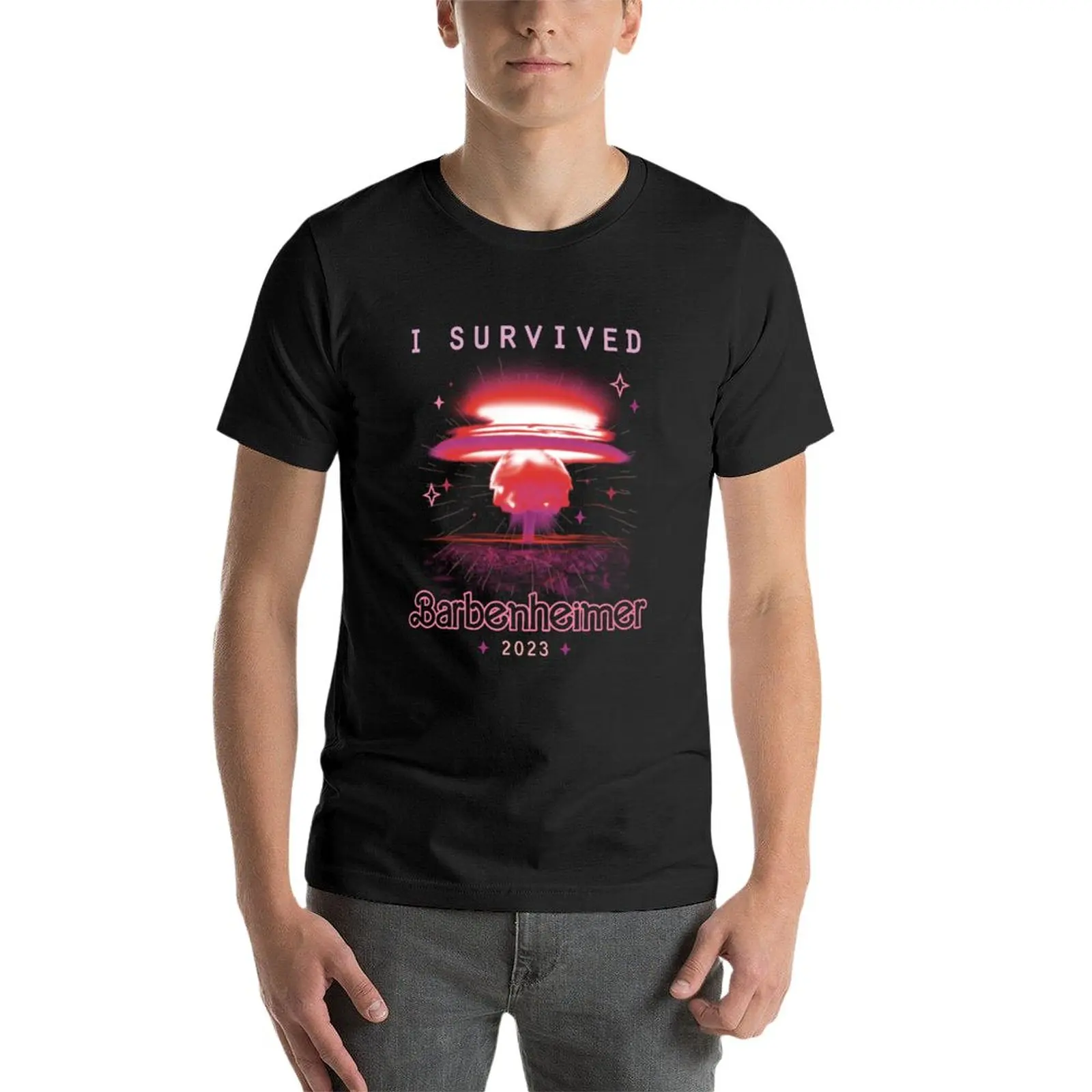 New i survived barbenheimer 2023 T-Shirt plus size tops boys t shirts mens cotton t shirts