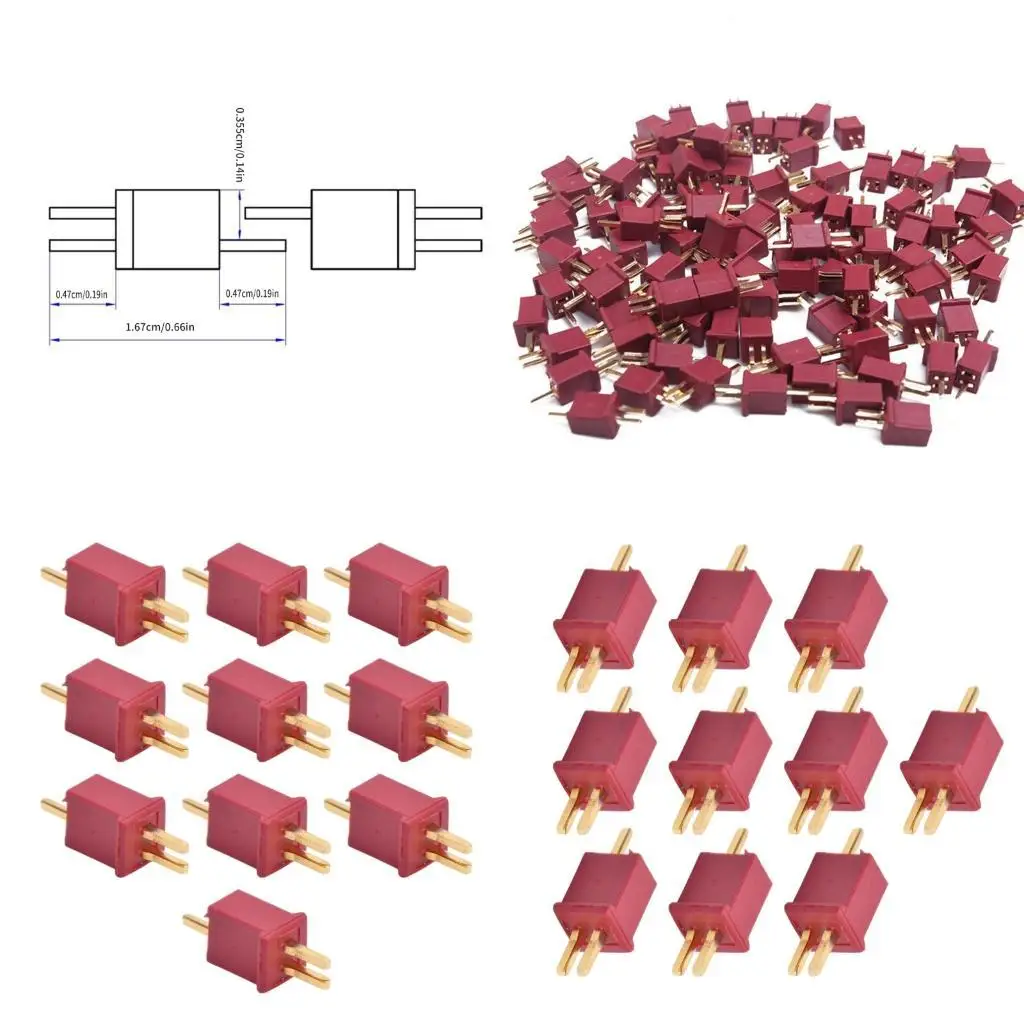 

652F 10Pcs Miniature Deans Plug Replacement Deans Type Male and Female Connectors