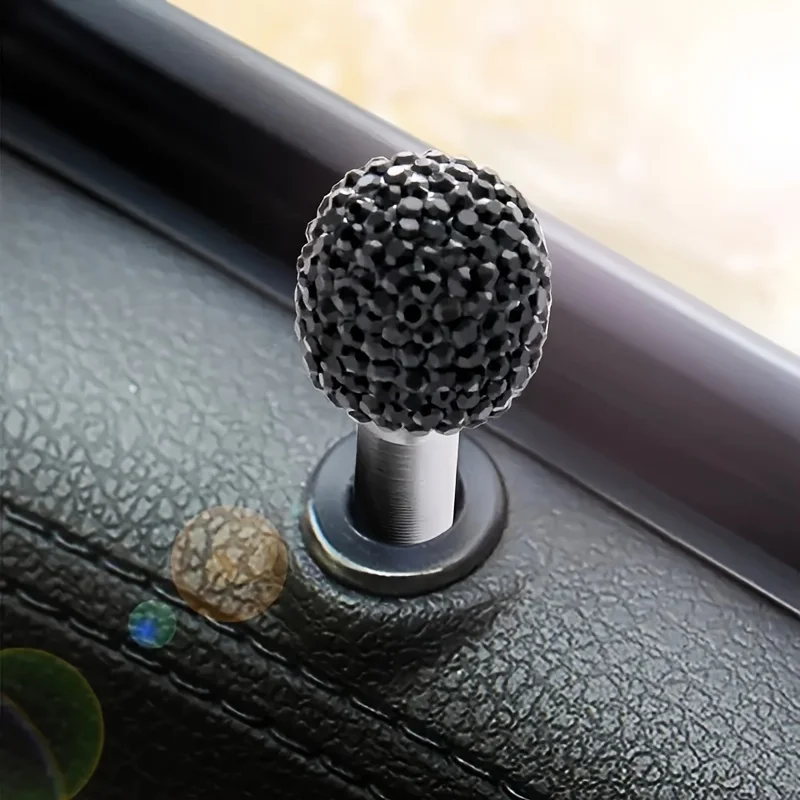 2Pcs Rhinestone Crystal Car Door Pin Lock Knob Pull Pins Aluminum Alloy Door Handle Security Door Latch Lock Pin Car Accessories view 2