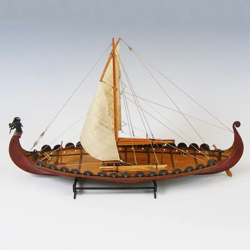 Wooden Scale Sailing Boat Wood Scale Ship 1/50 Viking Ships Scale Assembly Model Ship