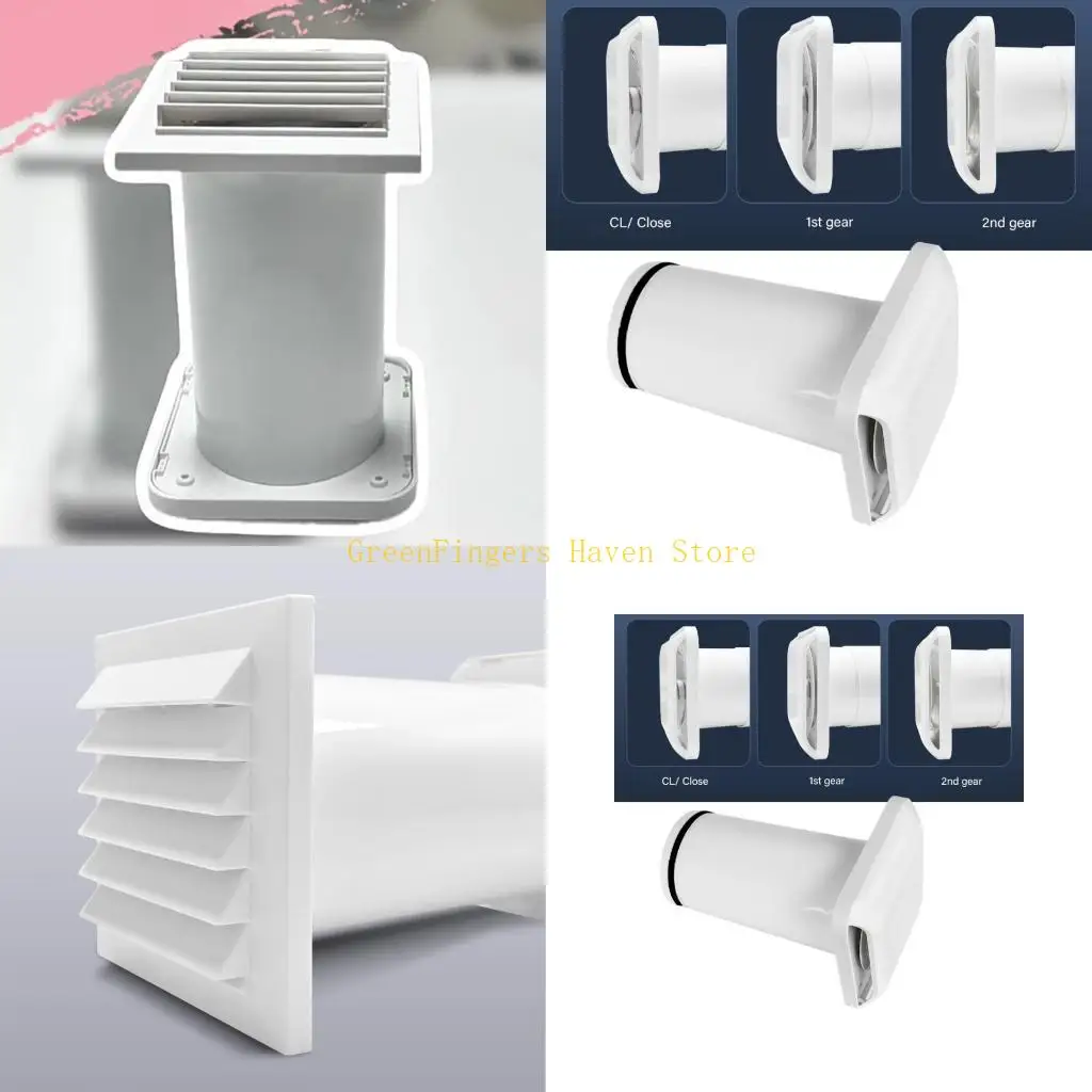 F68D Auto Adjusting Ventilation Device Plastic Metal Housing for Wall Double Airflows