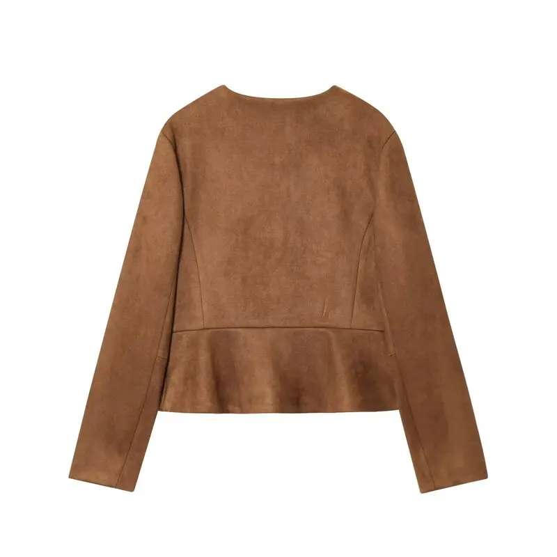 

2025 Autumn New Arrival Women's Casual Long Sve Jaet Coat Simple Versatile Outerwear Ele Faionable Ladies' Top