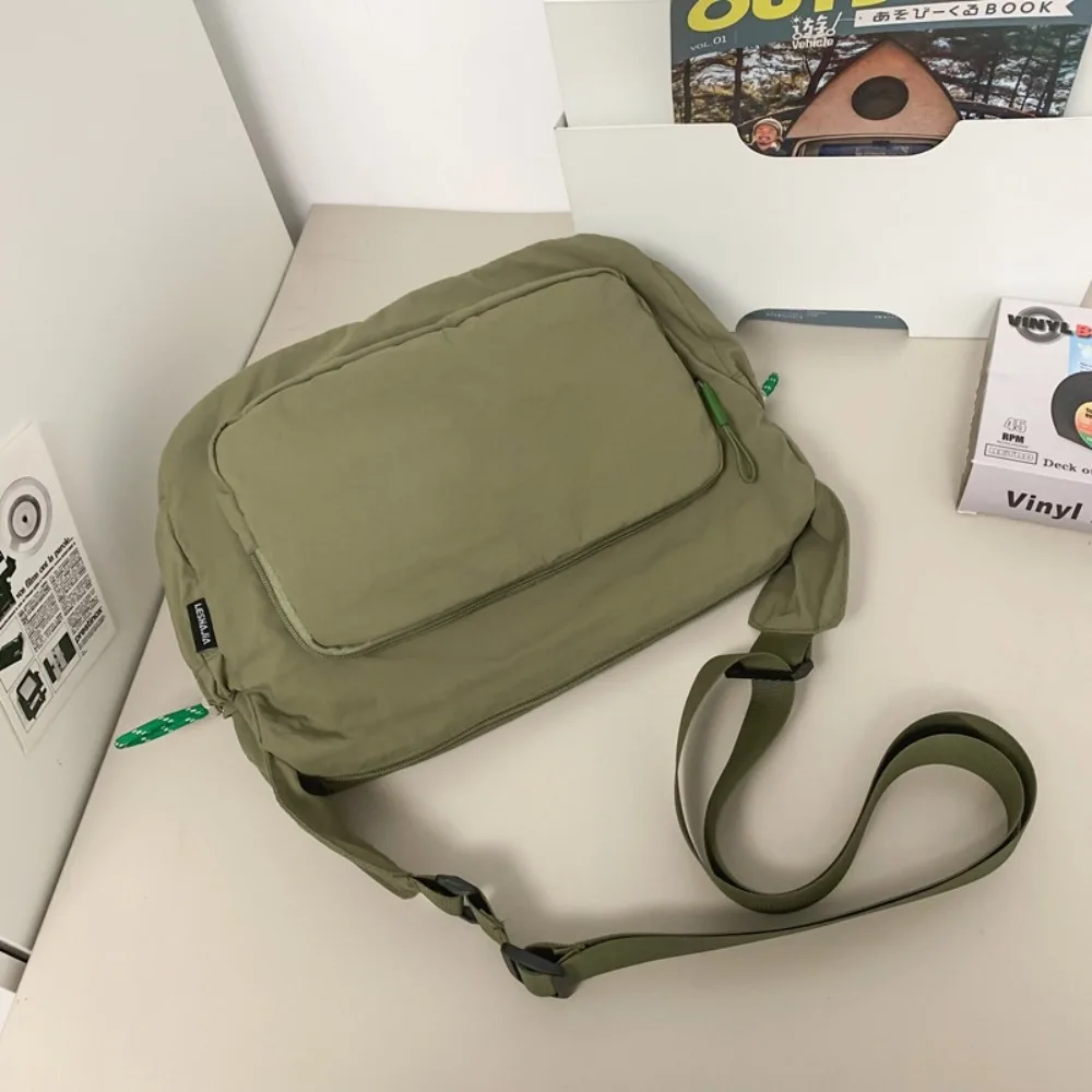 Simple Fashion Crossbody Bag Casual Fitness Sport Shoulder Bag Large Capacity Solid Color Nylon Bag Boys