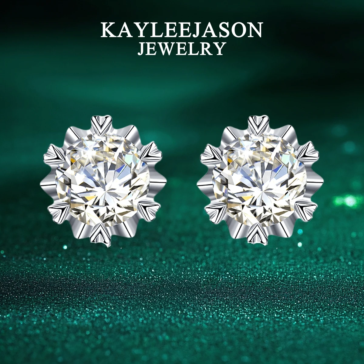 

925 Silver Waterproof Ear Stud Women Moissanite Wedding Stud Earrings Rhodium Plating Brilliant Round Cut Lab Diamond Jewelry