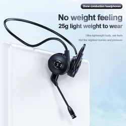 M1 Bone Conduction Bluetooth Earphones with True Stereo Earband Microphone for Running Sports Business Noice Cancelling Mic