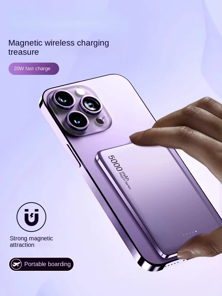 magnetic-wireless-charging-treasure-fast-charging-ultra-thin-compact-portable-ultra-large-capacity-mobile-phone-power-supply