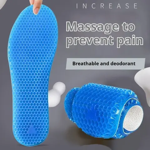 Plantillas suaves de Gel de silicona para deportes al aire libre, plantilla para correr, suela elástica absorbente de golpes, zapatillas de deporte para hombres y mujeres, plantillas antideslizantes, 1 par