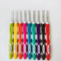Useful 9pcs/set Multicolor Knitting Needles 2.0-10mm Soft Grip with Ergonomic Handle Crochet Hook