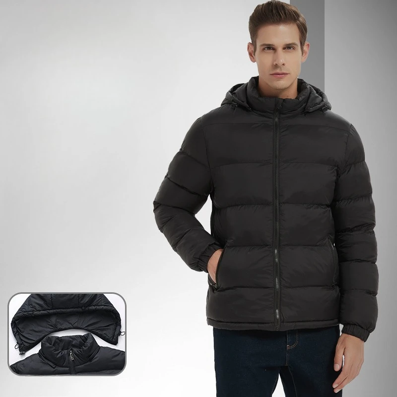 Winter Warmth Breadwear Cotton-padded Jackets Men's Detachable Hooded Tops and Outerwear Fashion Men's Cotton-padded Clothes