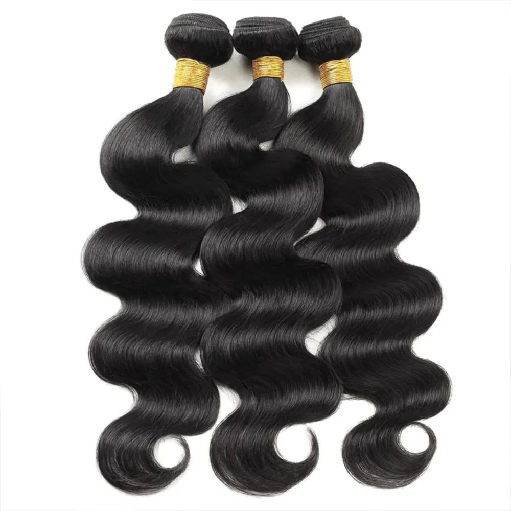 Body Wave Bundles 100% Unprocessed Brazilian Human Hair Bundles Natural Black #1B Deals Real Human Hair Weave Extensions 30 Inch