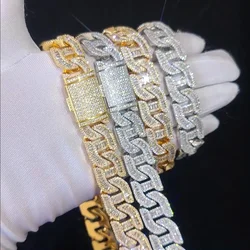 Hip Hop Rapper Rock 16mm Cuban Link Chains Necklace Fashion Jewelry Iced Out Pig Nose Chain Drop Shipping Items For Men