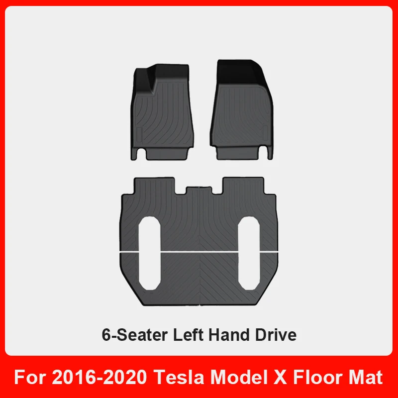 For 6-Seaters Tesla Model X Custom Fit Floor Mat Car Interior Accessories Trunk Mat Durable TPE ECO Material Rear Carpet