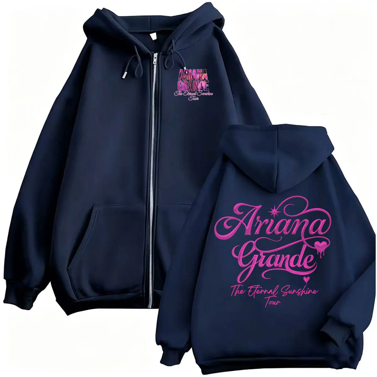 Ariana Grande Eternal Sunshine Tour Sweatshirt Jacket Men Women Clothing Aesthetic Zip Up Hoodies Coat Long Sleeve Zipper Hoodie