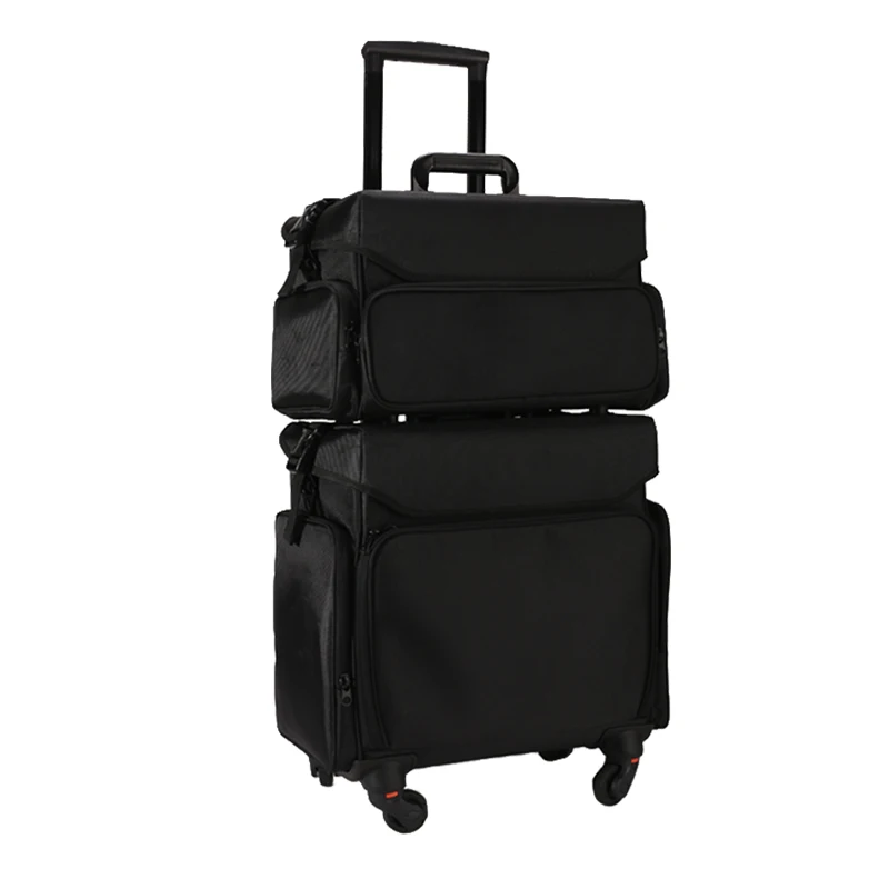 Large Capacity Trolley Cosmetic Case Nails Makeup Toolbox Trolley Suitcase Women Beauty Tattoo Box Rolling Luggage On Wheels