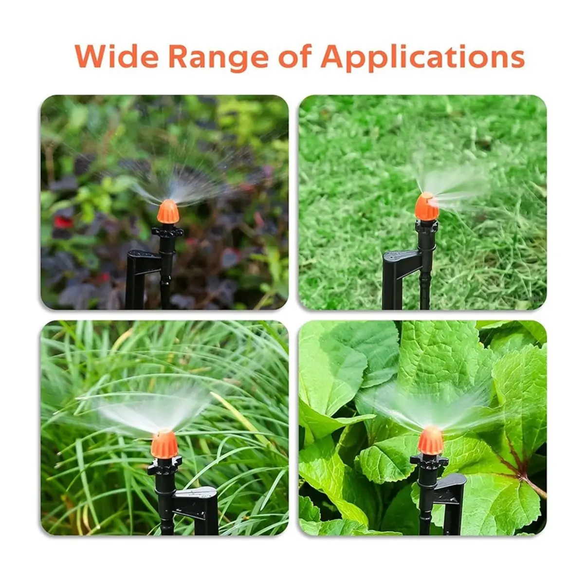 REST 10pcs 180 Degree Irrigation Sprinkler Heads: Micro Sprinkler Nozzle on 12 Inch Stake with 1/4