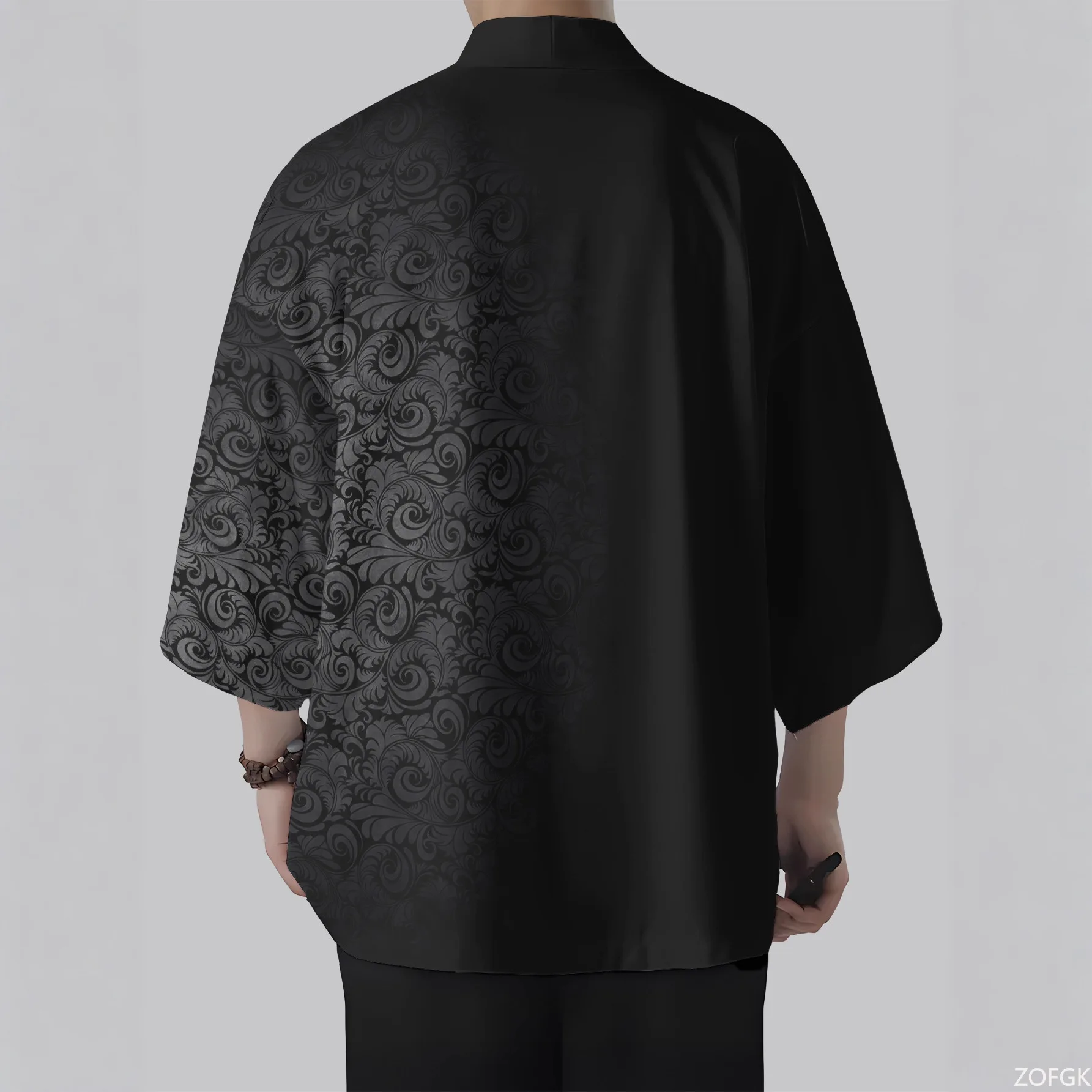 2025 Summer New 3D Printed Printed Pattern Cardigan and Cross Border Top for Kimono