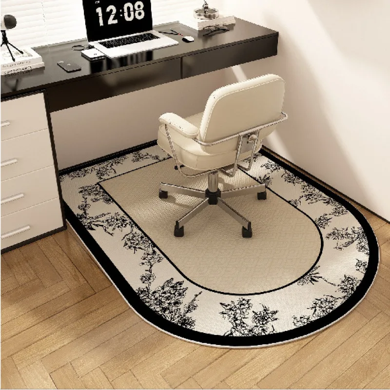VIKAMA Loop Pile Computer Chair Floor Mat, Study Roller Swivel Chair Special Rug, Bedroom Dressing Table Carpet, Home Decoration