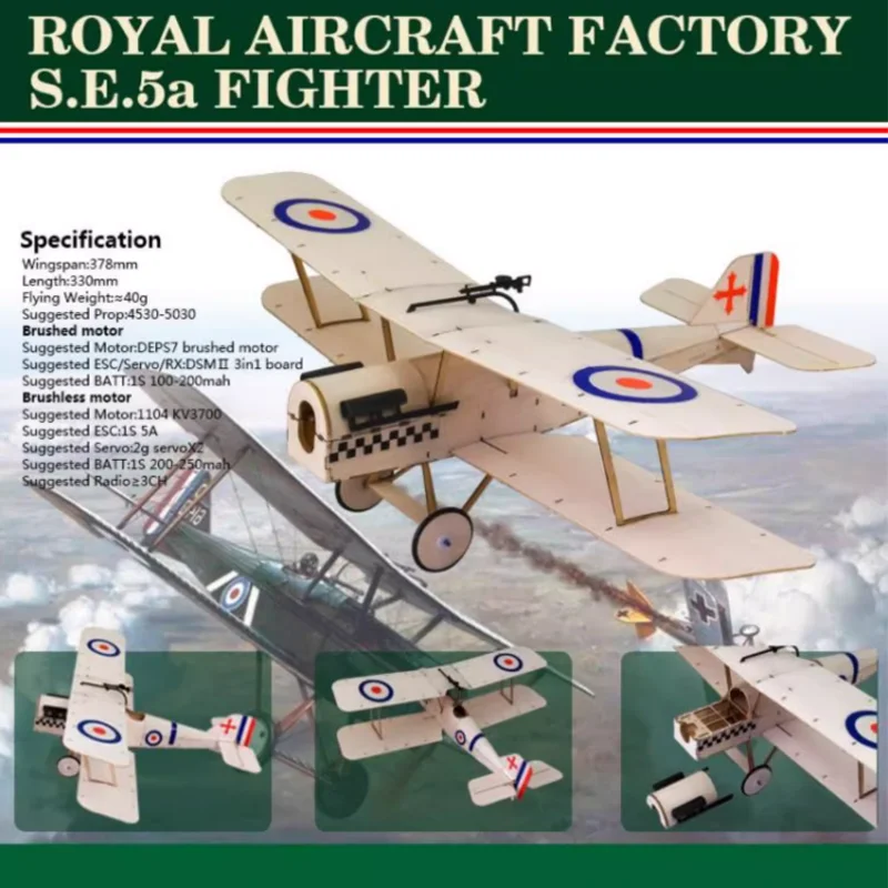 

New Dwhobby Light Wood Se5a Fixed Wing Rc Electric Remote Control Model Airplane Model Resembling A Real Biplane Toys Gifts