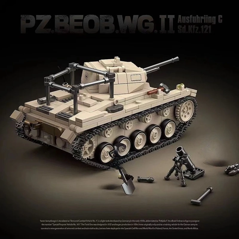 658 stücke PZ.BEOB.WG.II Bausteine Weltkrieg II Klassische Militär Armee Tank Fahrzeug Modell Ziegel Spielzeug für Kinder Erwachsene Geschenke