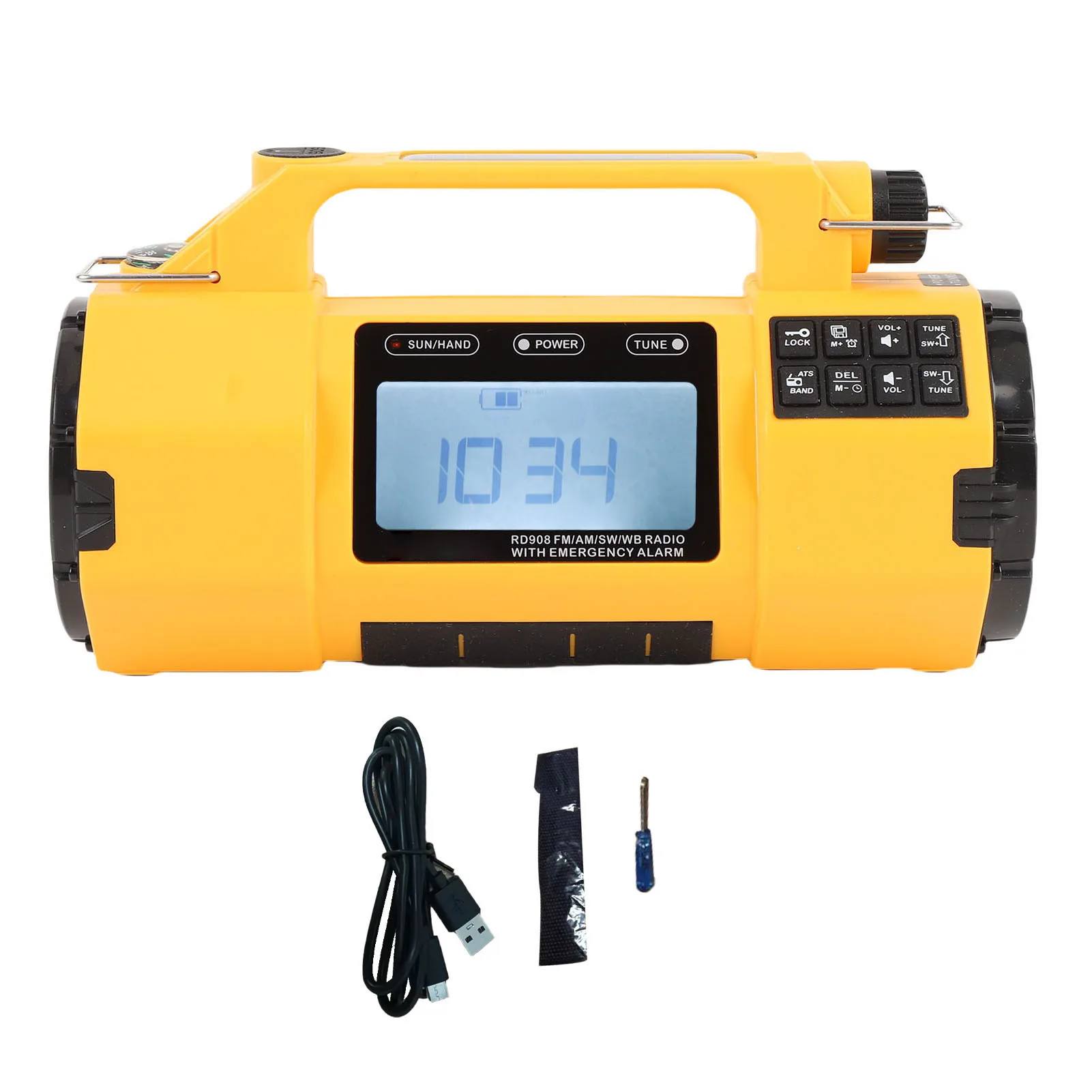 rd908-emergency-radio-am-fm-sw-weather-band-reception-battery-or-solar-powered-hand-crank-radio-with-flashlight-speaker