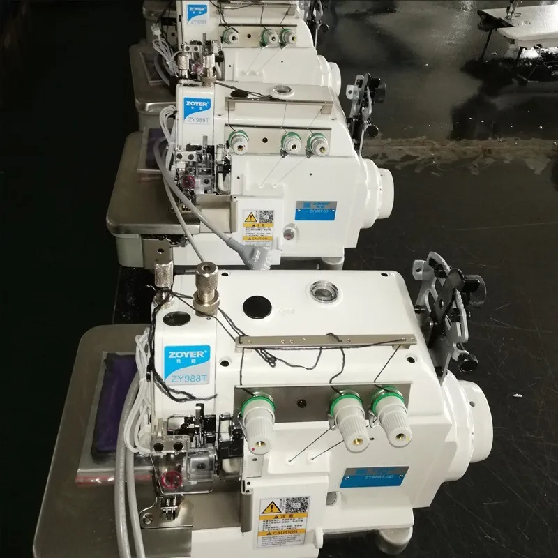 ZY988-5DA ماكينة خياطة الأوفرلوك بإبرة واحدة 5 غطاء خيط ماكينة تشذيب الغرز توريد المصنع تشكيل تلقائي محرك أساسي