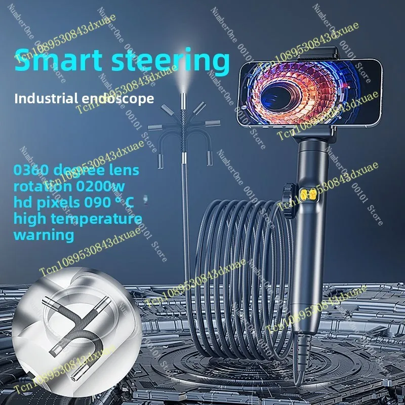 Intelligent Turning Industrial Endoscope Handheld Portable Pipeline Car Maintenance Inspection Tool Endoscope