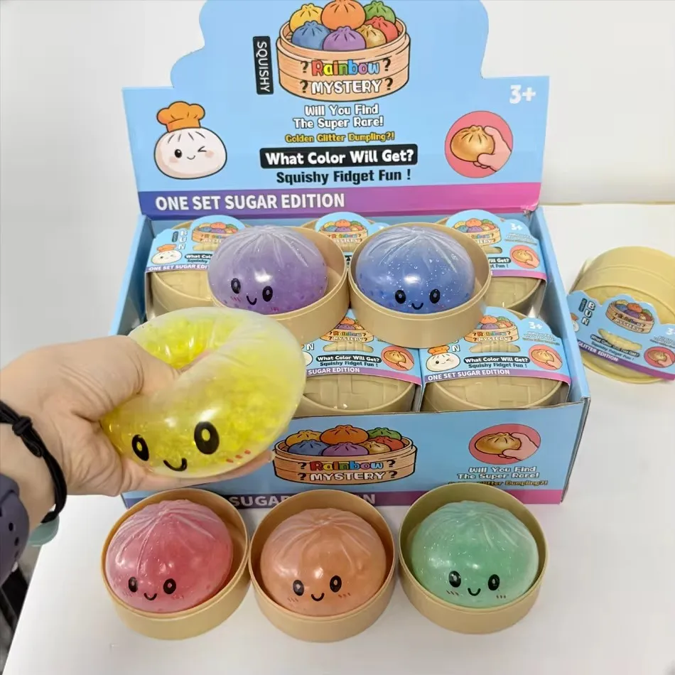 Simulation Flash Dumpling Pressure Ball Slow Rebound Soft Pinch Decompression Toy Office Desk Decor Birthday Gift Children&Adult