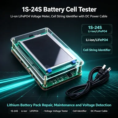 Battery String Voltage Meter 1S-24S, Li-ion & LiFePO4 Cell Identifier Tool