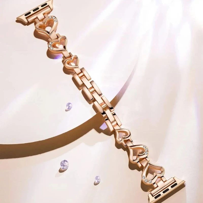 Für Apple Watch Band Ultra 2 49 mm 45 41 46 42 38 40 44 mm Gliederarmband Correa iWatch Serie 10 9 8 7 6 5 4 se Diamantarmband