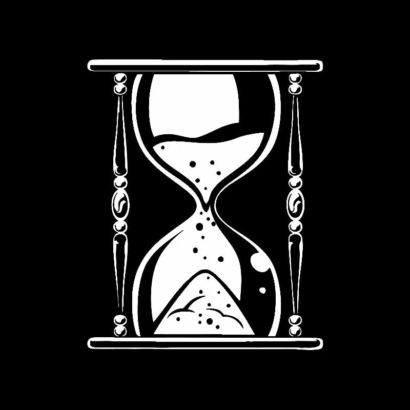 Fun Hourglass Clock Time Sticker High Quality Car Decoration Personality Pvc Waterproof Decal Black/white, 15cm*18cm