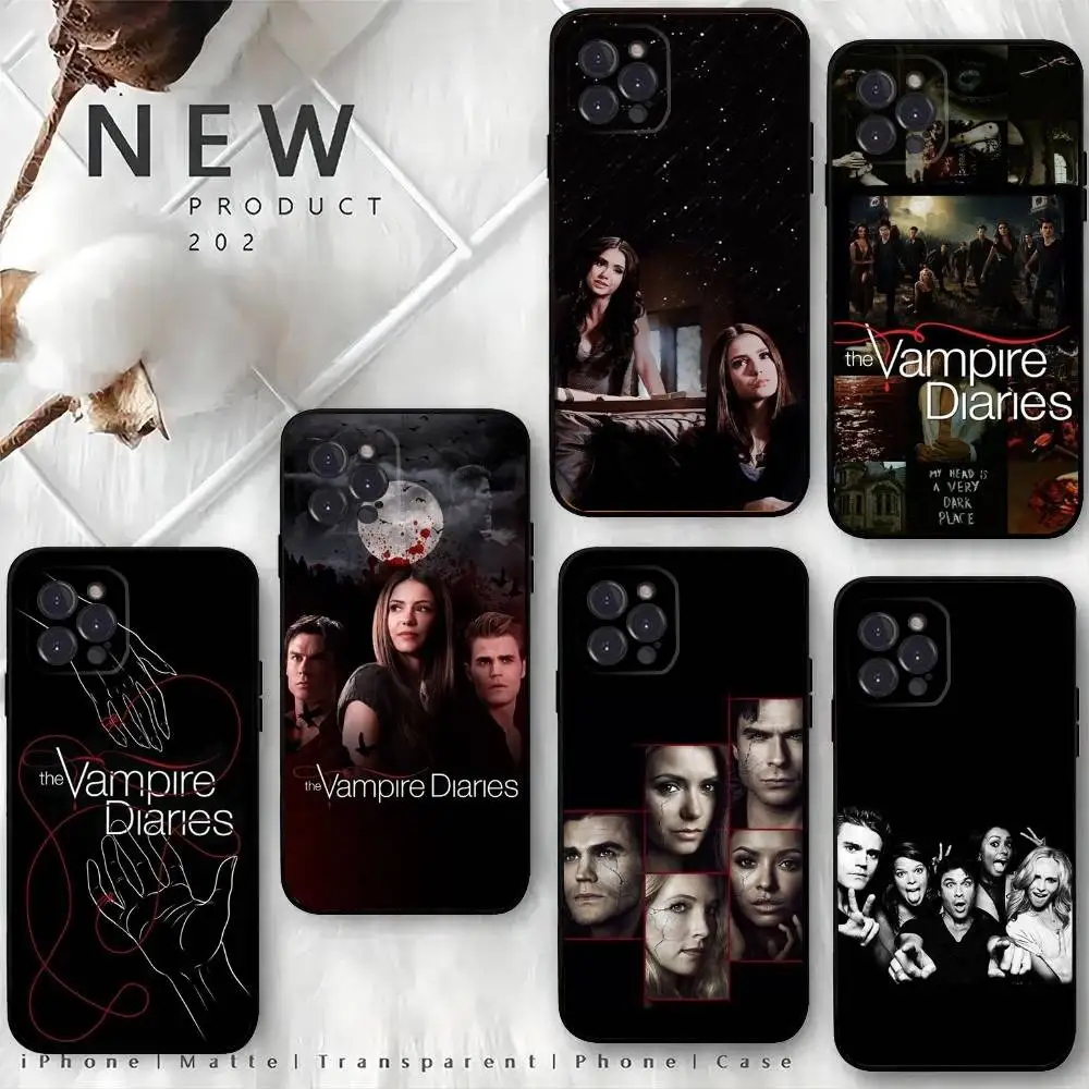 

The V-VampireS D-Diaries Phone Case For iPhone 16,15,14,13,12 Mini 11 Pro XR,X,XS,MAX 7,8 Plus Silicone Cover Soft Black