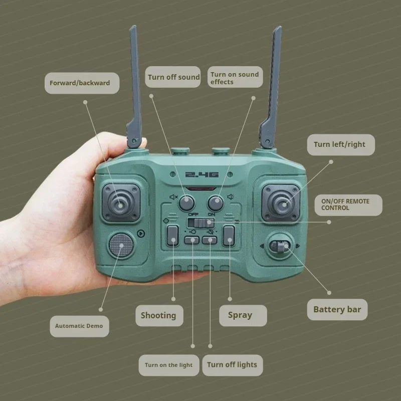 Nowy 1/16 rc czołg robot podwozie, 2.4G zdalnie sterowany model samochodu czołgu, amce bitwa bomba wodna i fajny dźwięk ogon spray, zabawki dla dzieci prezenty