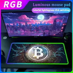 RGB LED High Speed Computer Accessories Mousepad Desk Mat Large Gaming bitcoin Home Office Table Carpet Keyboard Expansion Pad