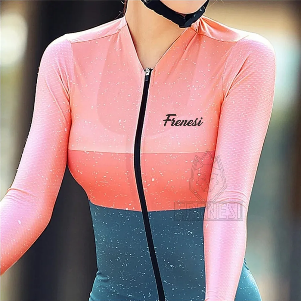 

2022 Korea Frenesi Cycling Jersey Women Long sleeve Tops Spring Autumn Thin Outdoor Bike Mountain Road Mtb Breathable Clothes