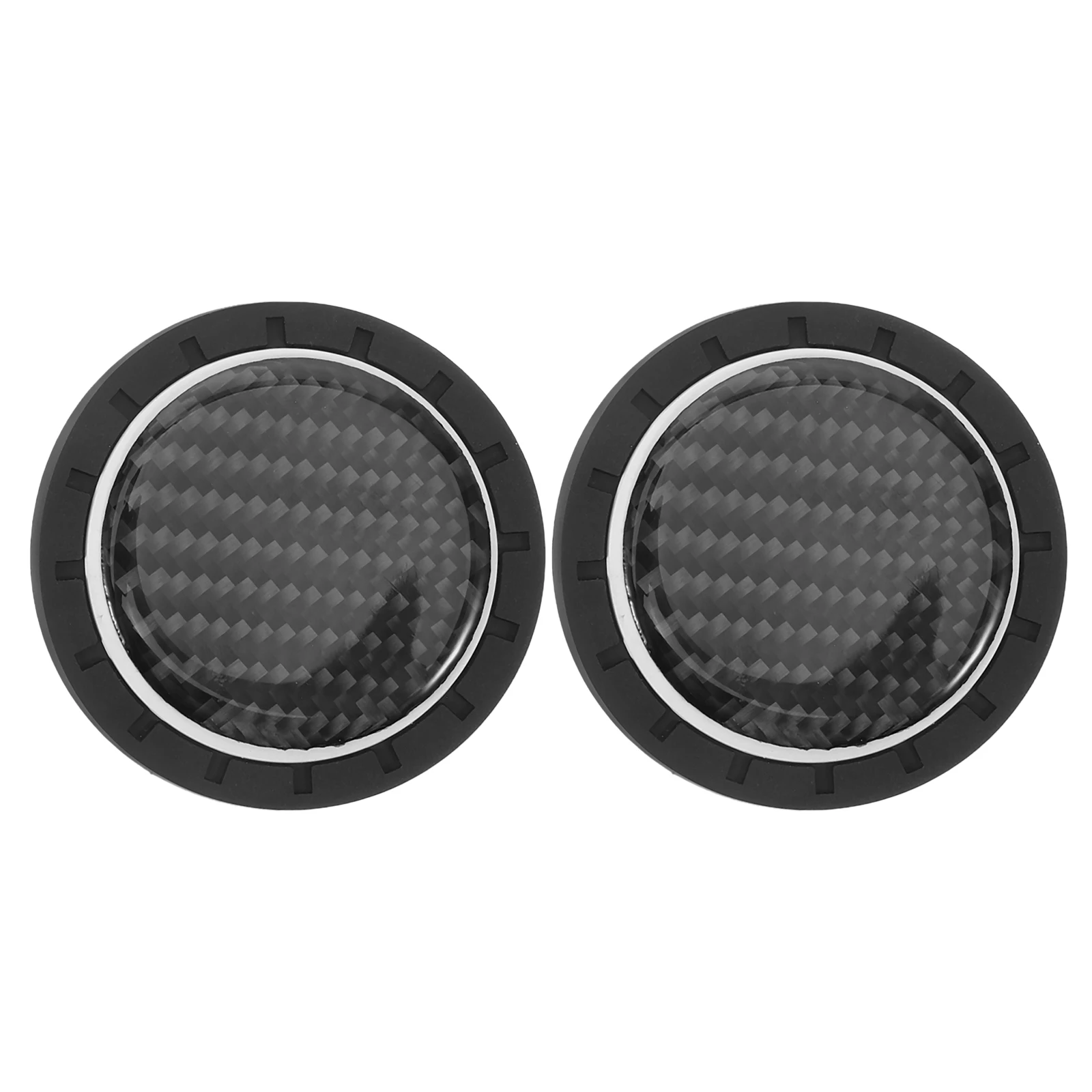 

2 Pcs Car Cup Cushion Vehicle Holder Holders Inserts Pad Carbon Fiber Interior Coasters Travel