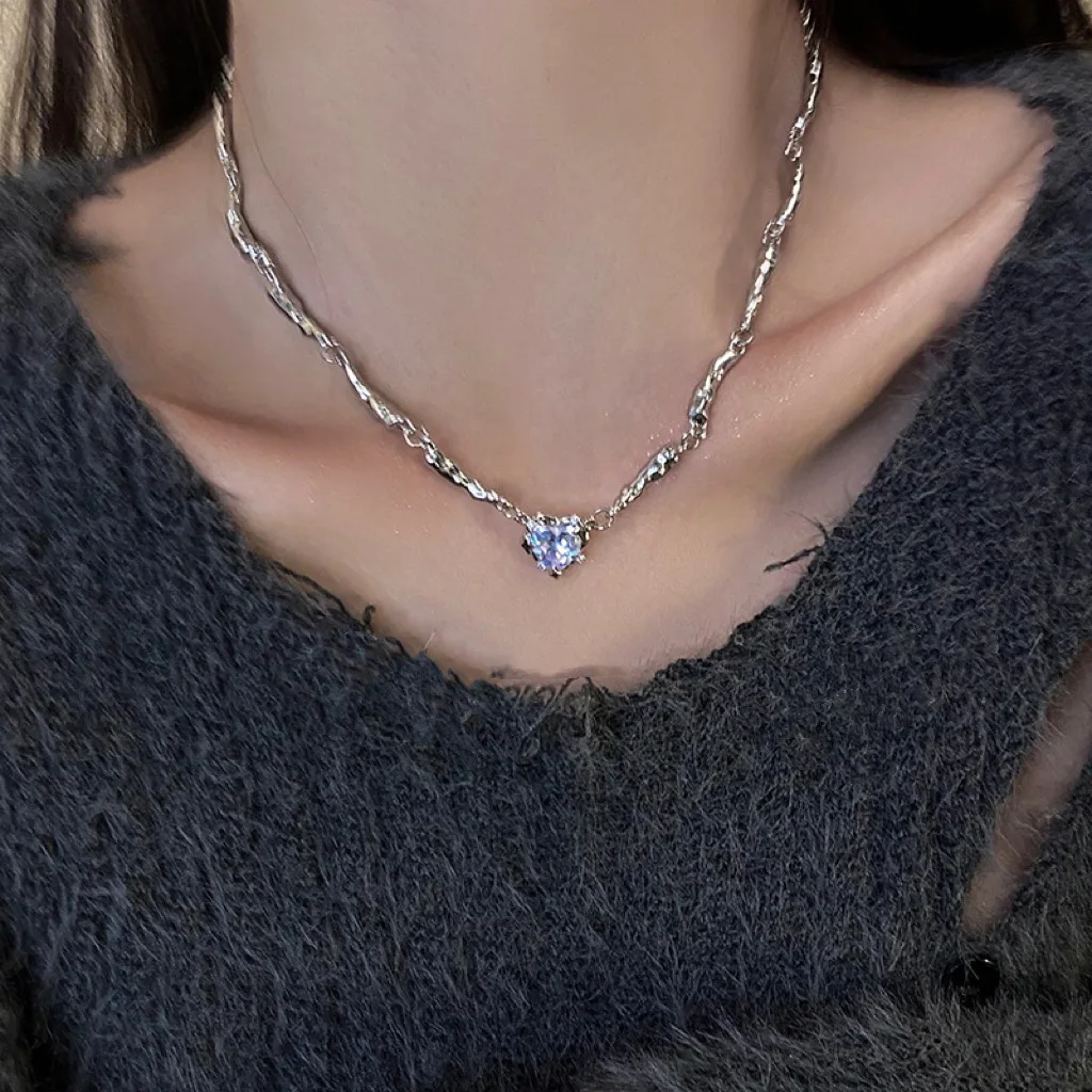 Y2K Sweet Edgy Necklace Black Spade Pendant Bamboo Chain Adjustable Choker for Women Aloof Aesthetic Jewelry