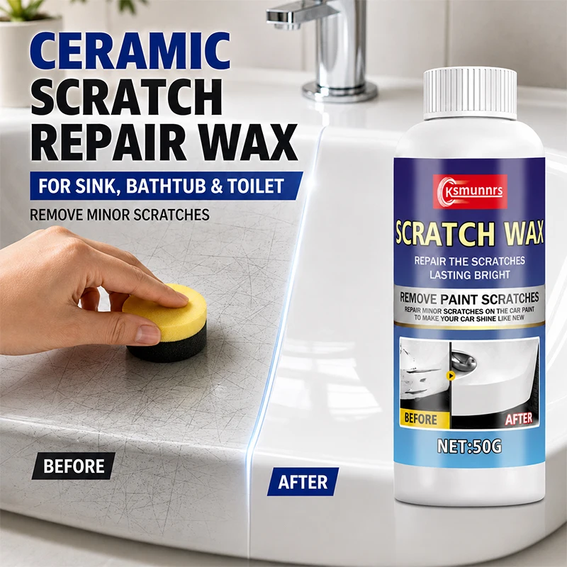 Multi-Purpose Scratch Repair Wax, Surface Shine Restorer for Bathtubs, Toilets, Sinks, Appliances, Glass and Metal Care