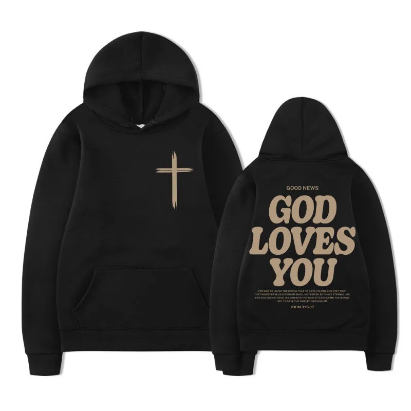 

Funny Christian Living Proof of A Loving God Graphic Printed Hoodie Men's Jesus Bible Verse Vintage Sweatshirts Fashion Pullover