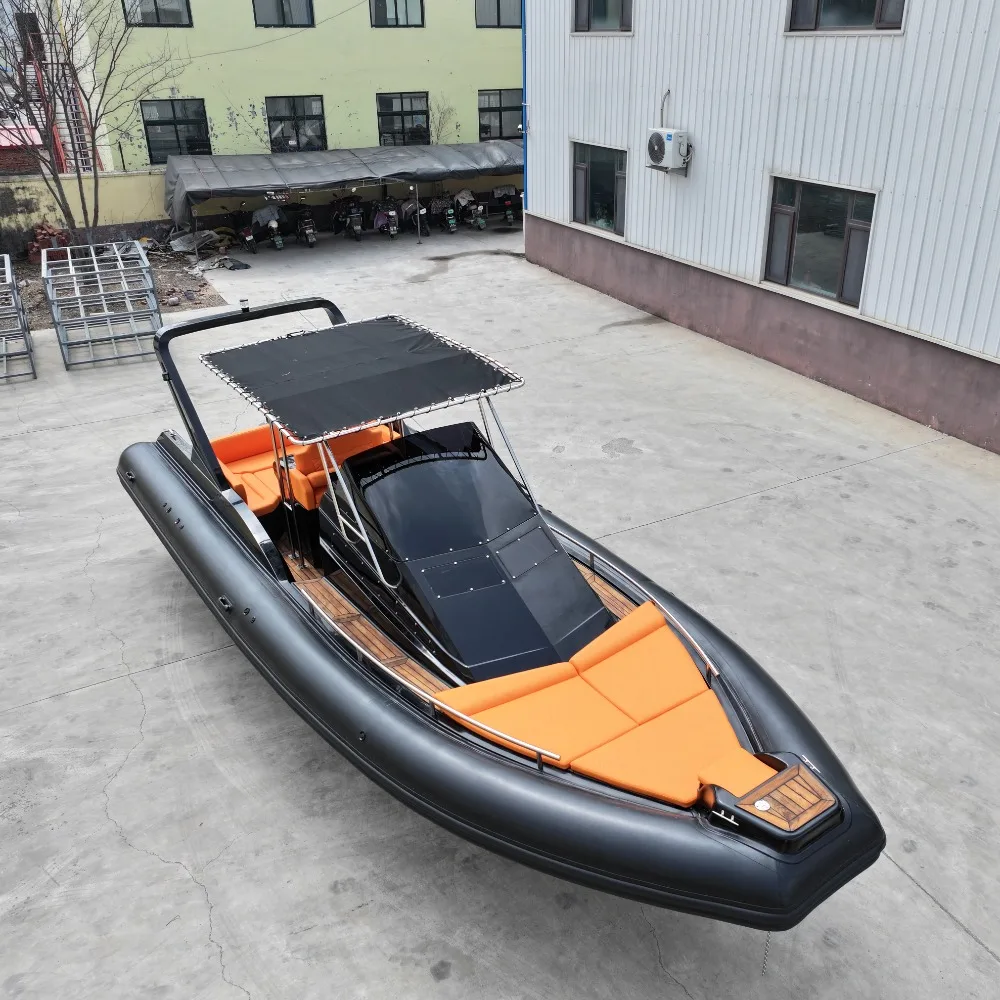 Zhenbo RIB-960E Inflatable Rigid Boat French ORCA hypalon Fiberglass 32ft 20-Person Capacity for RIB 960 family yacht